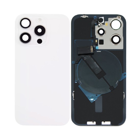 Back Cover Apple iPhone 15 Pro with Wireless Charge+Flashlight Flex White Titanium